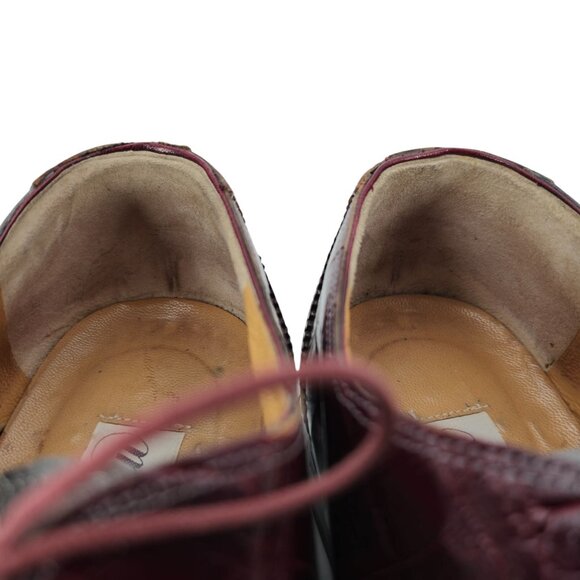 Vintage Mauri Exotic Alligator Burgundy Gray Dress Shoes Mens 13M Derby Oxfords - Picture 11 of 11